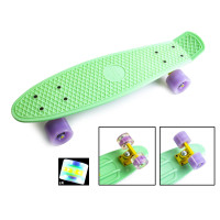 Пенни борд Zippy Board penny 22" Mint - Мятный со светящимися колесами